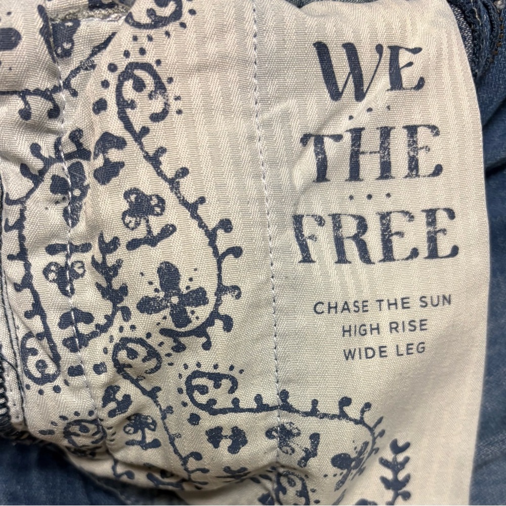 We The Free Dark Blue Wide Leg Flare Jeans - Picture 4 of 6